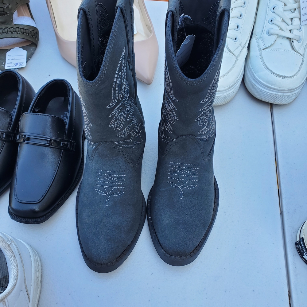 Gray Western Cowboy Boots